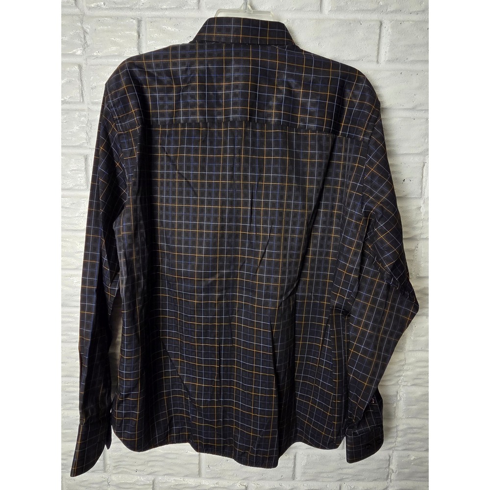 Luchiano Visconti button up shirt Men's size Large Checked Flip Cuff - Picture 4 of 10